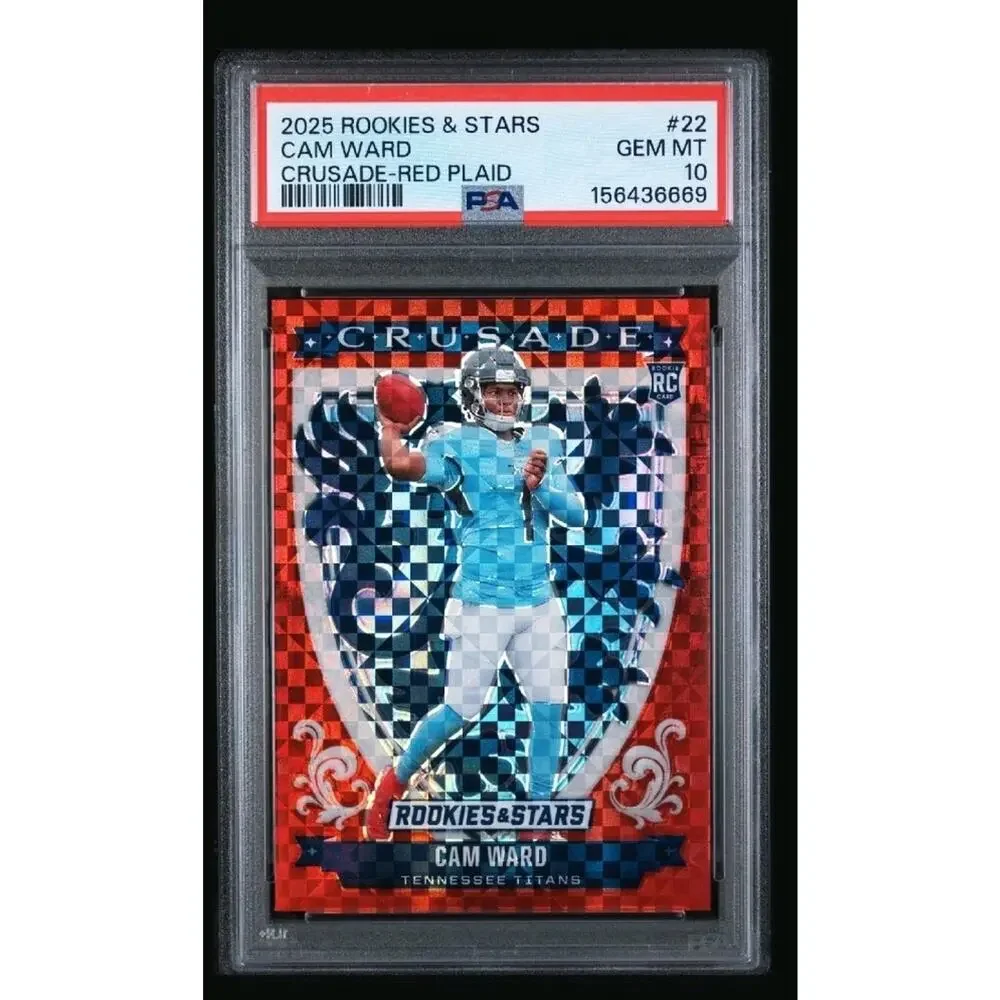 Cam Ward 2025 Panini Rookies & Stars Crusade #22 PSA 10 Gem Mint Red Plaid